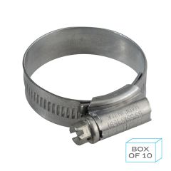 JC3040 Jubilee Hose Clip Size 1X (30-40mm) Mild Steel Zinc Plated (Supplied in Box of 10)