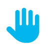 Blue hand icon